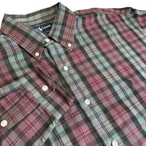 Ralph Lauren Blake Plaid Button Down Shirt Mens Large Cotton Casual‎